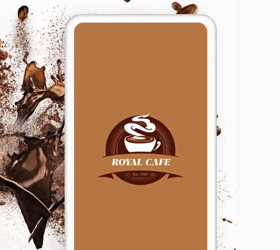 a brown rectangular object with a logo and splashes of coffee