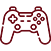 a red line art of a game controller