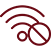 a red wifi symbol on a black background