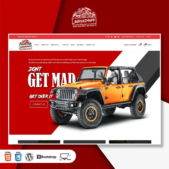 a website with a car on it